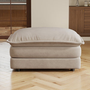 English Elm Allure Modular Sectional Sofa Chenille Upholstered with Ottoman Living Room Light Coffee W714P501029