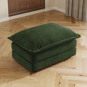 English Elm Allure Modular Sectional Sofa Chenille Upholstered with Ottoman Living Room Green W714P501042
