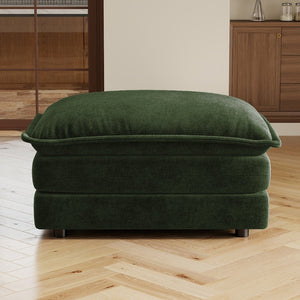 English Elm Allure Modular Sectional Sofa Chenille Upholstered with Ottoman Living Room Green W714P501042