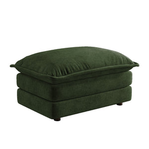 English Elm Allure Modular Sectional Sofa Chenille Upholstered with Ottoman Living Room Green W714P501042
