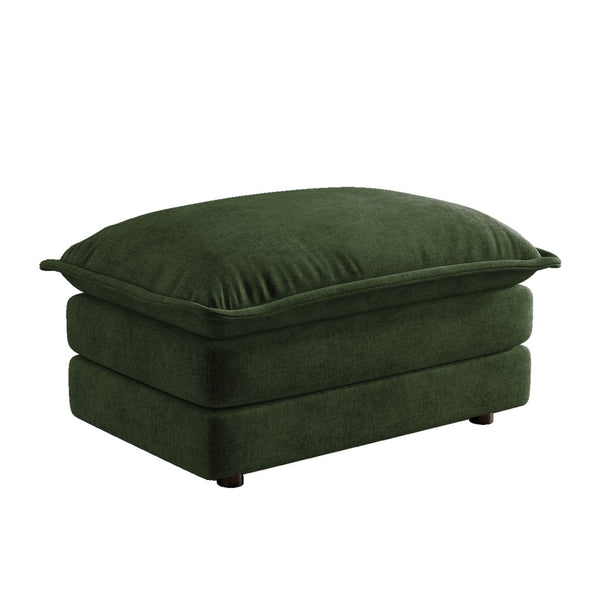 English Elm Allure Modular Sectional Sofa Chenille Upholstered with Ottoman Living Room Green W714P501042