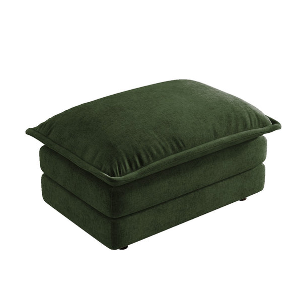 English Elm Allure Modular Sectional Sofa Chenille Upholstered with Ottoman Living Room Green W714P501042