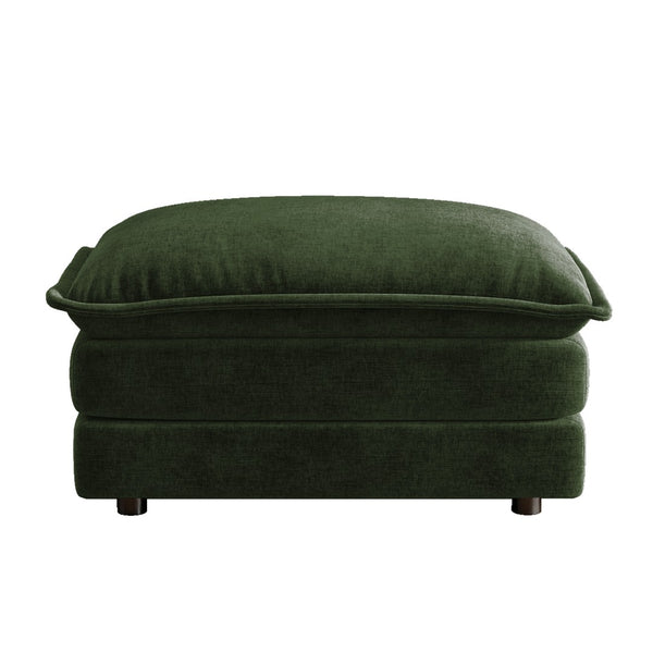 English Elm Allure Modular Sectional Sofa Chenille Upholstered with Ottoman Living Room Green W714P501042