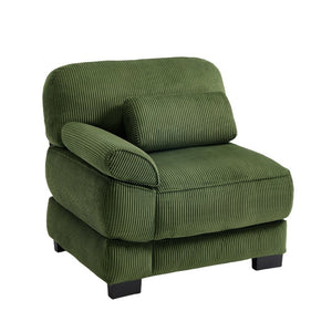 English Elm Sofa Modular Corduroy Sectional with Memory Foam Deep Seat and Adjustable Backrest LSF Green W714P520808
