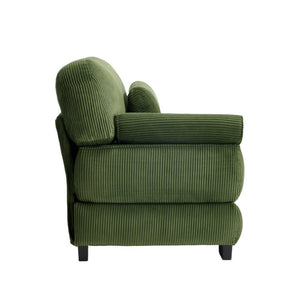 English Elm Sofa Modular Corduroy Sectional with Memory Foam Deep Seat and Adjustable Backrest LSF Green W714P520808