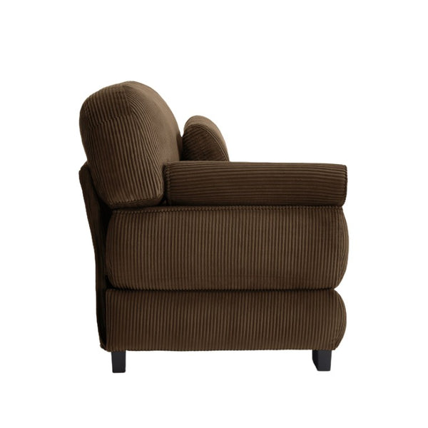 English Elm Sofa Modular Corduroy Sectional with Memory Foam Seats and Adjustable Lumbar Support Brown W714P520817