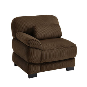 English Elm Sofa Modular Corduroy Sectional with Memory Foam Seats and Adjustable Lumbar Support Brown W714P520817