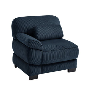 English Elm Sofa Modular Corduroy Sectional with Memory Foam Seats and Adjustable Lumbar Support Blue W714P520821
