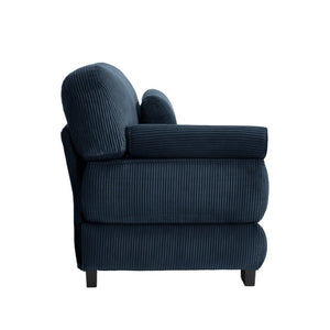 English Elm Sofa Modular Corduroy Sectional with Memory Foam Seats and Adjustable Lumbar Support Blue W714P520821