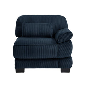 English Elm Sofa Modular Corduroy Sectional with Memory Foam Deep Seat and Adjustable Backrest RSF Blue W714P520822