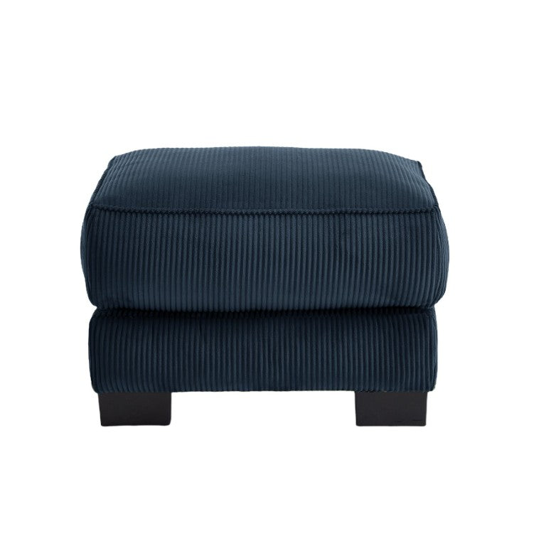 English Elm Ottoman Modular Corduroy Upholstered Seat with Memory Foam for Sectional Living Rooms Blue W714P520824