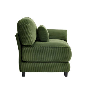 English Elm Sofa Modular Sectional with Memory Foam Cushions Adjustable Back for Living Rooms Green Corduroy W714P520847