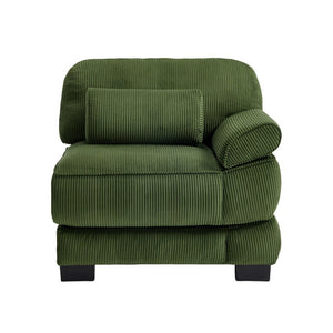 English Elm Sofa Modular Sectional with Memory Foam Cushions Adjustable Back for Living Rooms Green Corduroy W714P520847
