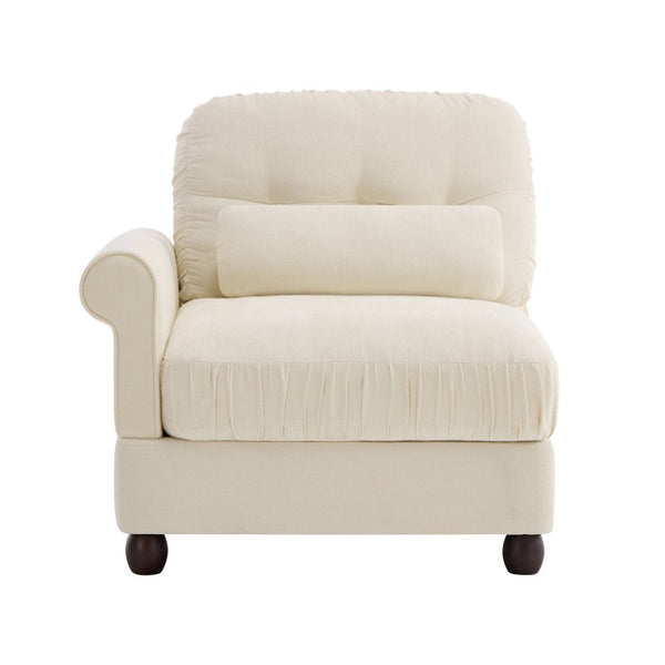 English Elm Sofa Modular Sectional with Memory Foam Cushions Adjustable Back for Living Rooms Beige Chenille W714P541724