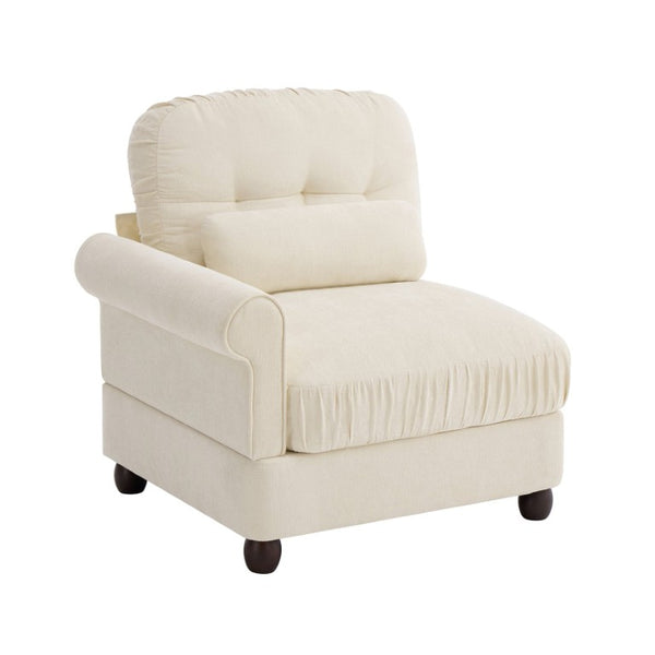 English Elm Sofa Modular Sectional with Memory Foam Cushions Adjustable Back for Living Rooms Beige Chenille W714P541724