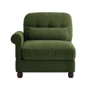 English Elm Sofa Modular Sectional with Memory Foam Cushions Adjustable Back for Living Rooms Green Chenille W714P541739