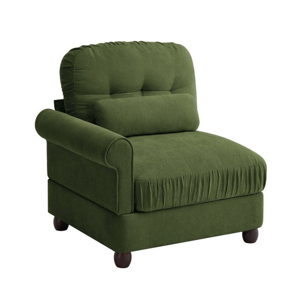 English Elm Sofa Modular Sectional with Memory Foam Cushions Adjustable Back for Living Rooms Green Chenille W714P541739