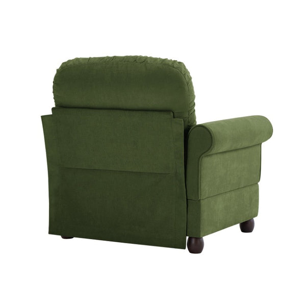 English Elm Sofa Modular Sectional with Memory Foam Cushions Adjustable Back for Living Rooms Green Chenille W714P541739