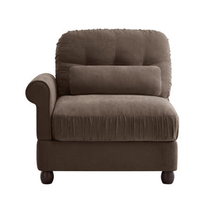 English Elm Melbourne Chenille Modular Sofa Tufted Back Ruffled Cushions Retro Living Room Brown W714P541740