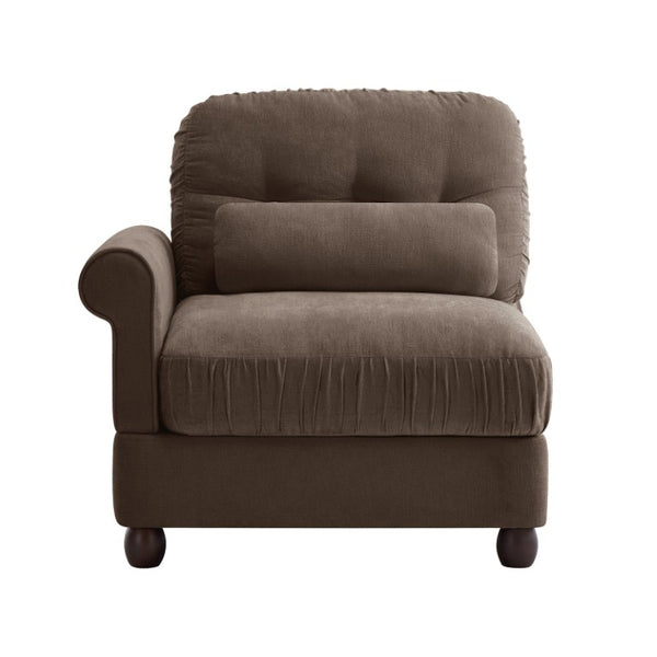 English Elm Melbourne Chenille Modular Sofa Tufted Back Ruffled Cushions Retro Living Room Brown W714P541740