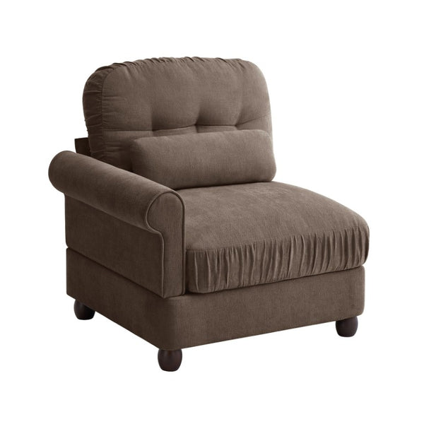 English Elm Melbourne Chenille Modular Sofa Tufted Back Ruffled Cushions Retro Living Room Brown W714P541740