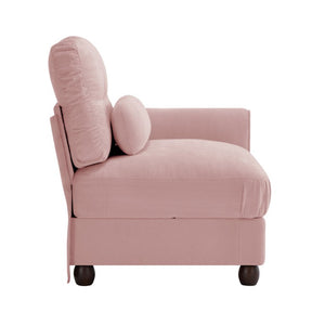 English Elm Melbourne Chenille Modular Sofa Tufted Back Ruffled Cushions Retro Living Room Pink W714P541745