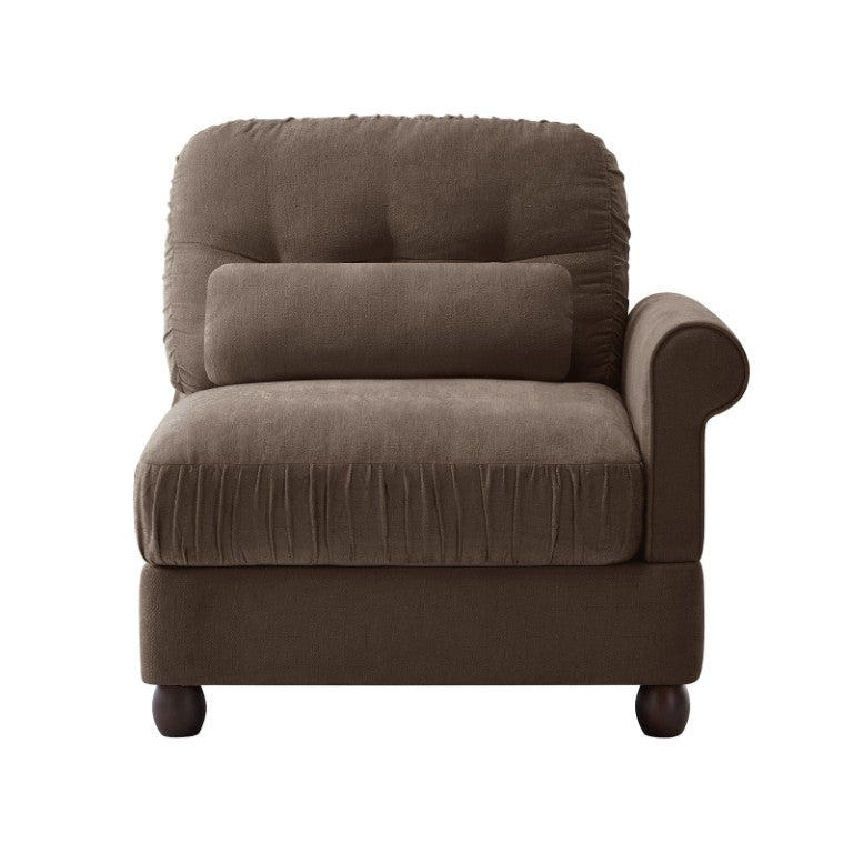 English Elm Melbourne Chenille Modular Sofa Tufted Retro Chic Style for Transitional Living Rooms Brown RSF Sofa W714P541748
