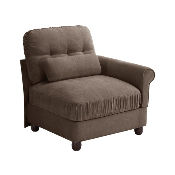 English Elm Melbourne Chenille Modular Sofa Tufted Retro Chic Style for Transitional Living Rooms Brown RSF Sofa W714P541748