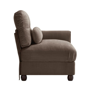 English Elm Melbourne Chenille Modular Sofa Tufted Retro Chic Style for Transitional Living Rooms Brown RSF Sofa W714P541748