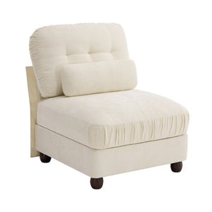English Elm Melbourne Chenille Modular Sofa Tufted Retro Chic Style for Transitional Living Rooms Beige Armless Sofa W714P541752