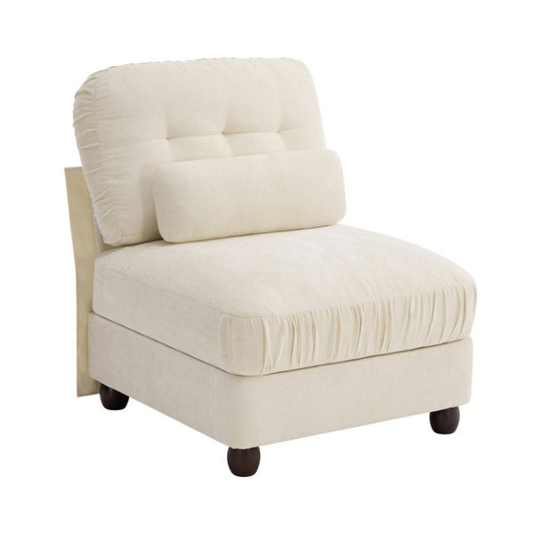 English Elm Melbourne Chenille Modular Sofa Tufted Retro Chic Style for Transitional Living Rooms Beige Armless Sofa W714P541752