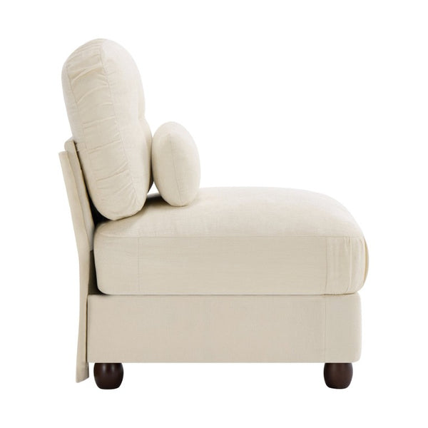 English Elm Melbourne Chenille Modular Sofa Tufted Retro Chic Style for Transitional Living Rooms Beige Armless Sofa W714P541752