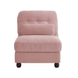 English Elm Melbourne Chenille Modular Sofa Tufted Retro Chic Style for Transitional Living Rooms Pink Armless Sofa W714P541756