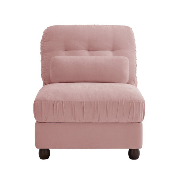 English Elm Melbourne Chenille Modular Sofa Tufted Retro Chic Style for Transitional Living Rooms Pink Armless Sofa W714P541756