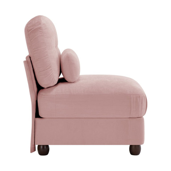 English Elm Melbourne Chenille Modular Sofa Tufted Retro Chic Style for Transitional Living Rooms Pink Armless Sofa W714P541756
