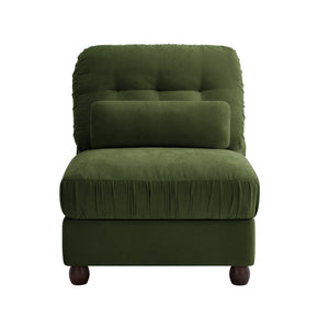 English Elm Melbourne Chenille Modular Sofa Tufted Retro Chic Style for Transitional Living Rooms Green Armless Sofa W714P541781