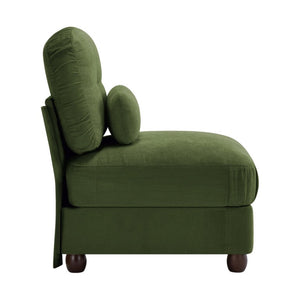 English Elm Melbourne Chenille Modular Sofa Tufted Retro Chic Style for Transitional Living Rooms Green Armless Sofa W714P541781