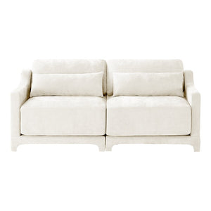English Elm Two Seater Chenille Upholstered Sofa with Ergonomic Back Support for Modern Living Rooms W714S01193