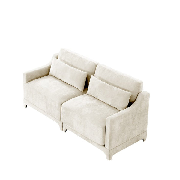 English Elm Two Seater Chenille Upholstered Sofa with Ergonomic Back Support for Modern Living Rooms W714S01193