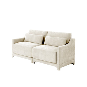 English Elm Two Seater Chenille Upholstered Sofa with Ergonomic Back Support for Modern Living Rooms W714S01193