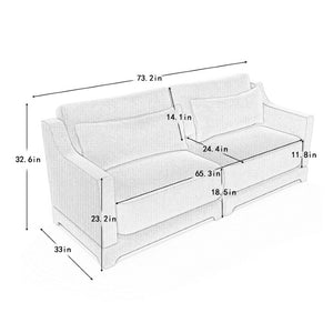 English Elm Two Seater Chenille Upholstered Sofa with Ergonomic Back Support for Modern Living Rooms W714S01193