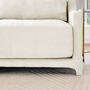 English Elm Two Seater Chenille Upholstered Sofa with Ergonomic Back Support for Modern Living Rooms W714S01193