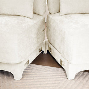 English Elm Two Seater Chenille Upholstered Sofa with Ergonomic Back Support for Modern Living Rooms W714S01193