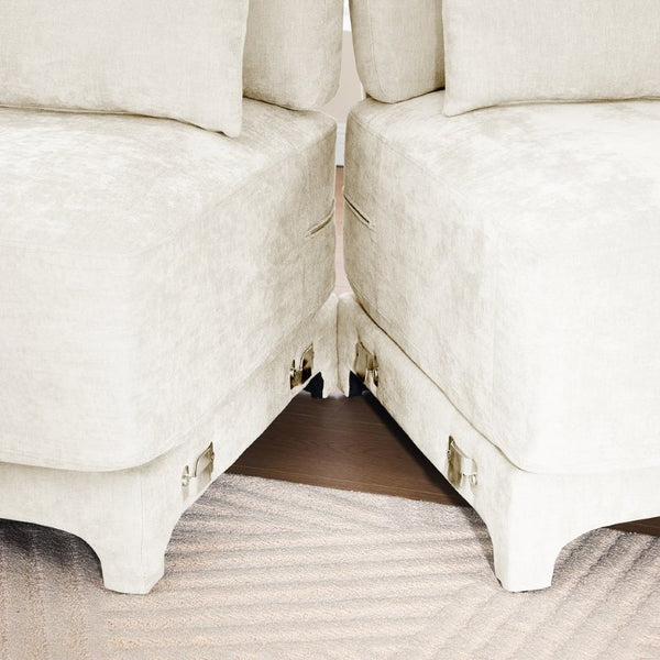 English Elm Two Seater Chenille Upholstered Sofa with Ergonomic Back Support for Modern Living Rooms W714S01193