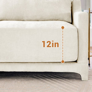 English Elm Two Seater Chenille Upholstered Sofa with Ergonomic Back Support for Modern Living Rooms W714S01193