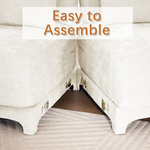 English Elm Two Seater Chenille Sofa with Ottoman and Lumbar Pillows for Modern Living Rooms W714S01194