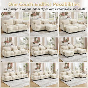 English Elm Chenille Upholstered Loveseat with Curved Silhouette Foam Cushions and Lumbar Pillow Support Beige W714S01923