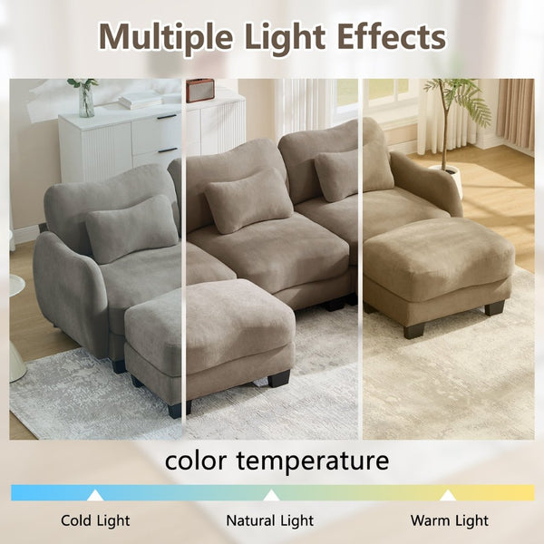 English Elm Chenille Upholstered Loveseat with Curved Silhouette Foam Cushions and Lumbar Pillow Support Coffee W714S01942