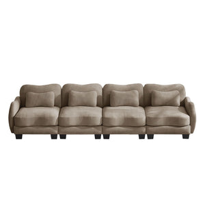 English Elm Oversize Chenille Four Seat Modular Sofa Ergonomic Curved Cloud Comfort Living Room Couch Coffee W714S01948