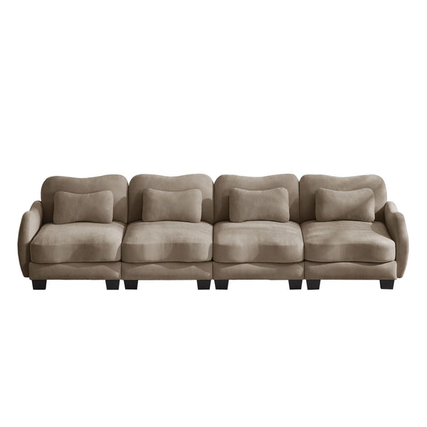 English Elm Oversize Chenille Four Seat Modular Sofa Ergonomic Curved Cloud Comfort Living Room Couch Coffee W714S01948